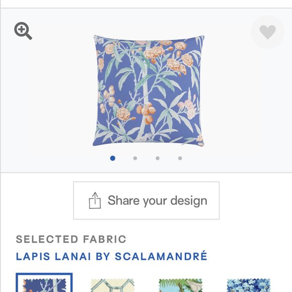 NWOT Scalamadré x The Inside --  20x20" throw pillows // Lapis Lanai print - Picture 4 of 7
